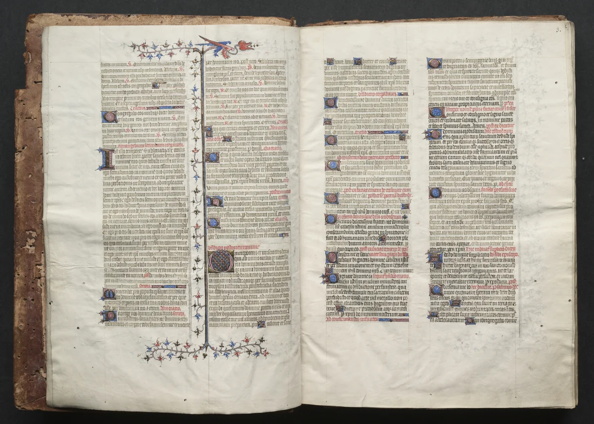 The Gotha Missal: Fol. 3r, Text by Master of the Boqueteaux, book, 1370-1380