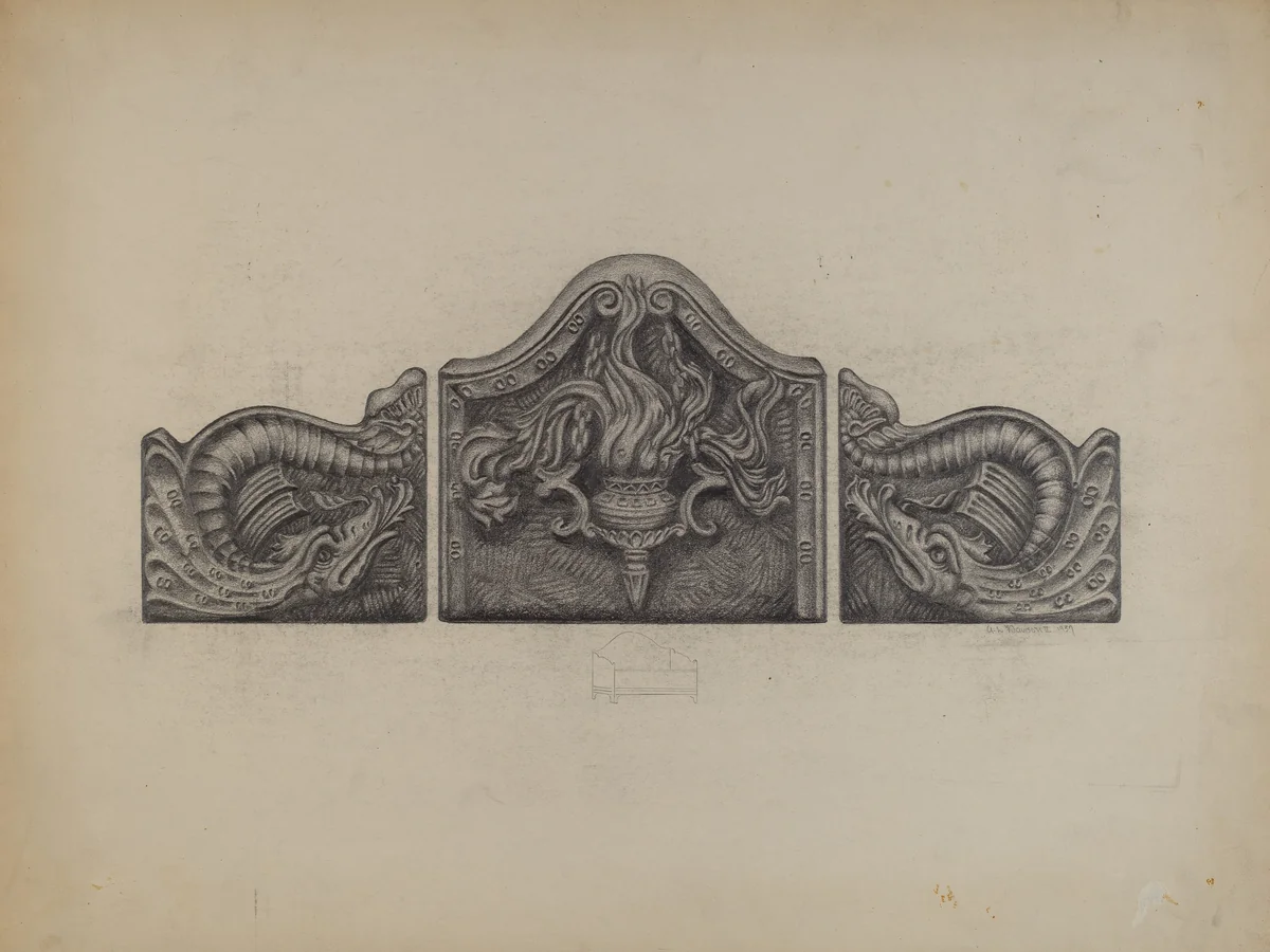 Coal Grate for Fireplace by Austin L. Davison, index of american design, 1937