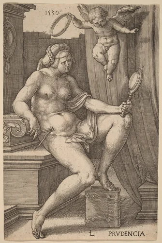 Prudencia (Prudence) by Lucas van Leyden, print, 1530