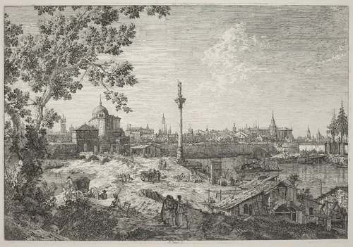 Imaginary View of Padua by Canaletto, print, 1735-1746