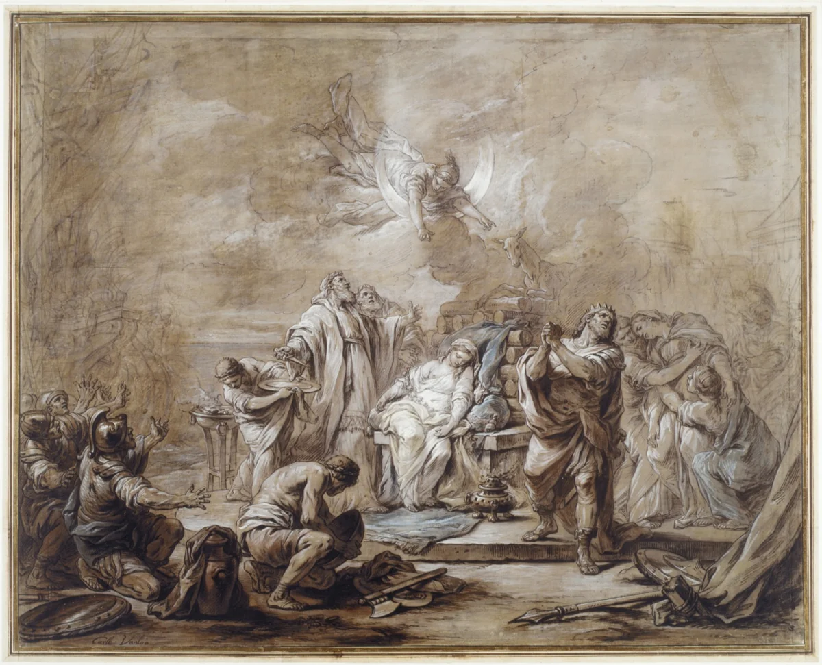 The Sacrifice of Iphigenia by Carle Vanloo, drawing, 1750-1760