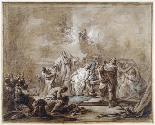 The Sacrifice of Iphigenia by Carle Vanloo, drawing, 1750-1760