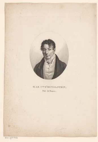 Portret van Félix-Philippe-Charles d'Hunolstein by Ambroise Tardieu, print, 1820-1821