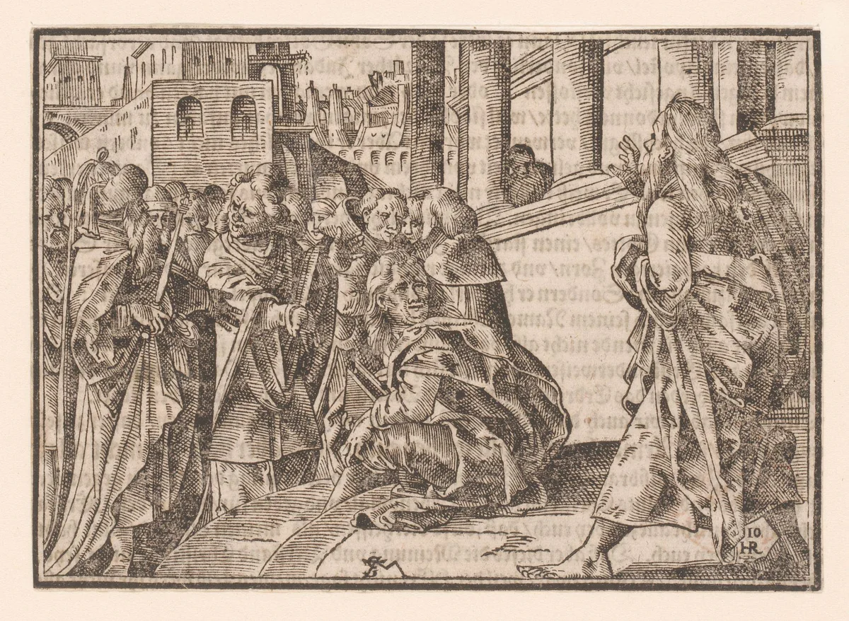 Bijbelse voorstelling by Unknown, print, 1580-1630