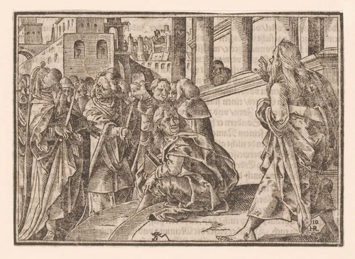 Bijbelse voorstelling by Unknown, print, 1580-1630