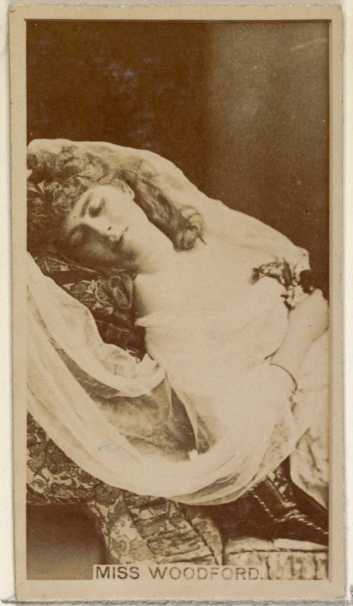 Miss Woodford, from the Actors and Actresses series (N45, Type 8) for Virginia Brights Cigarettes by Allen & Ginter, photograph, 1885-1891
