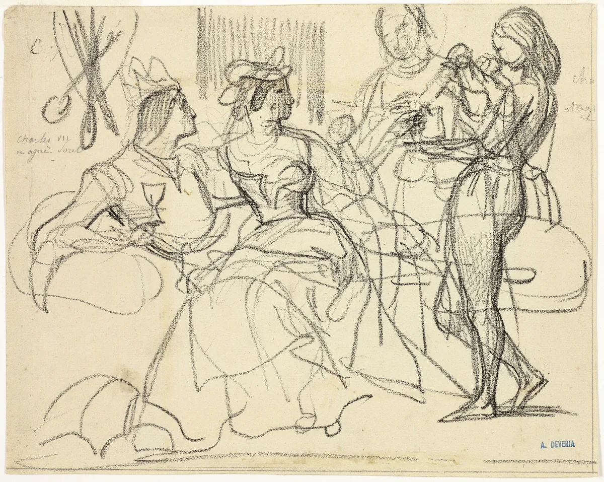 Study by Achille Devéria, drawing, 1839-1842