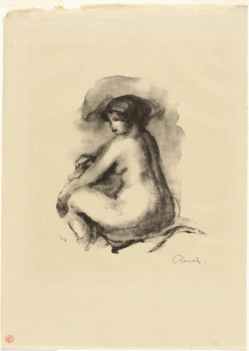 Study of Seated Nude Woman by Pierre-Auguste Renoir, print, 1899-1909