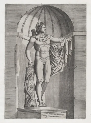 Apollo Belvedere, from "Speculum Romanae Magnificentiae" by Marcantonio Raimondi, print, 1552