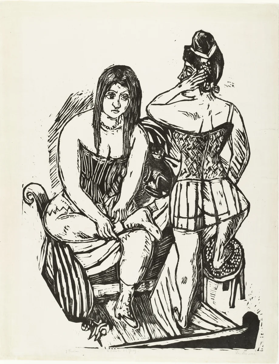At the Toilette (Bei der Toilette) by Max Beckmann, print, 1923