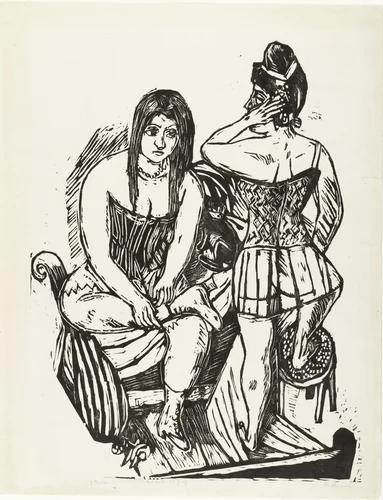 At the Toilette (Bei der Toilette) by Max Beckmann, print, 1923