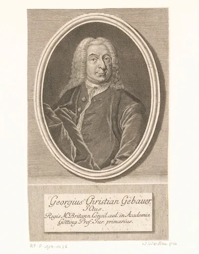 Portret van Georg Christian Gebauer by Johann Martin Bernigeroth, print, 1745
