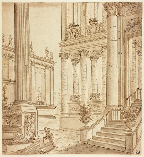 Colonnade Portico by Unknown Artist, drawing, 1700-1799