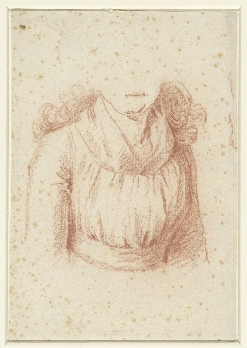 Kostuumstudie voor een portret van Madame Molet by anonymous, drawing, 1795