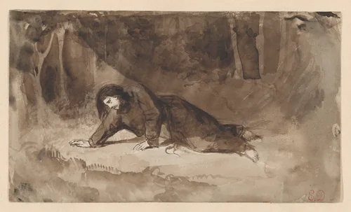 The Agony in the Garden by Eugène Delacroix, drawing, 1844-1854