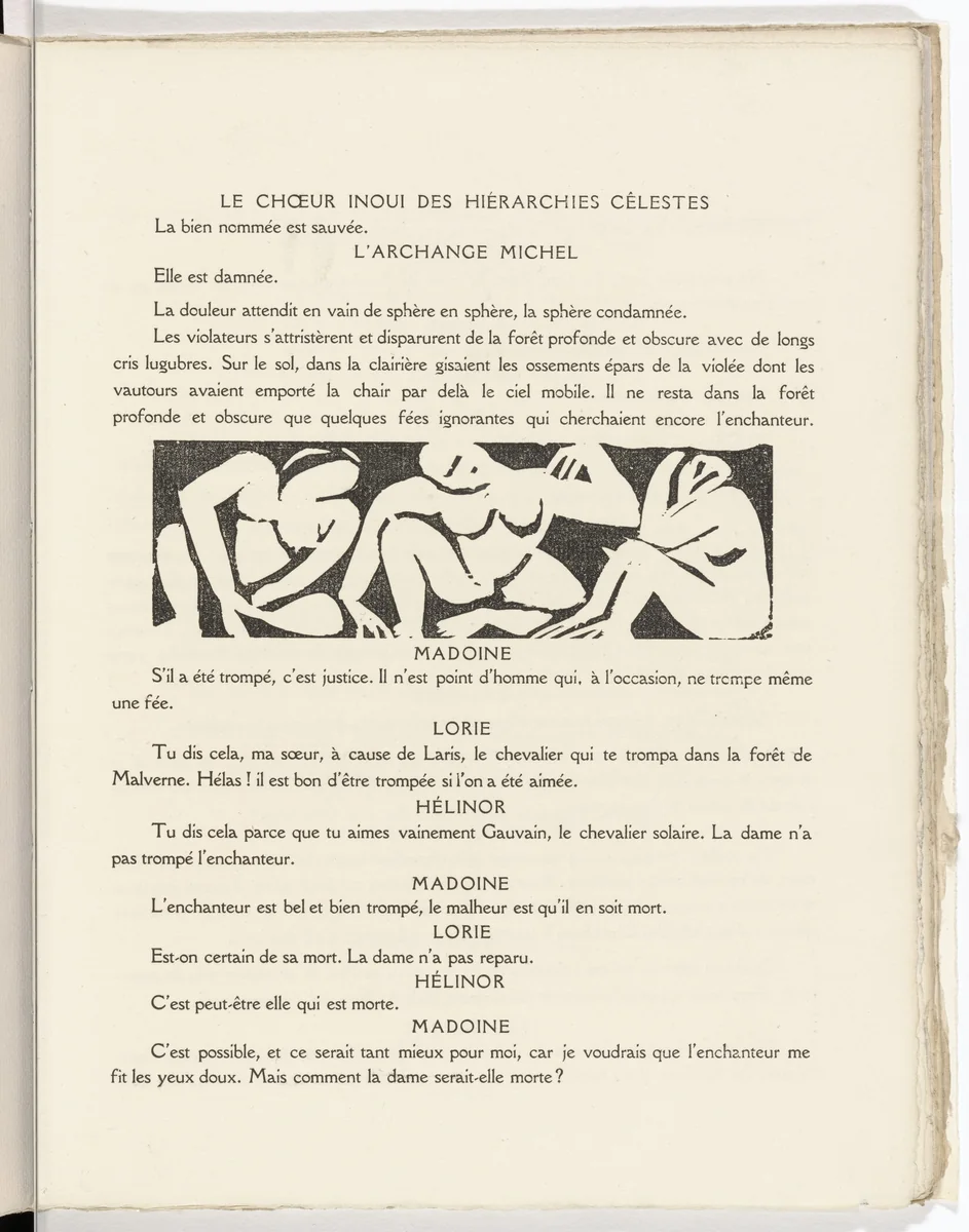 In-text plate (folio 18) from L'Enchanteur pourrissant by André Derain, illustrated book, 1909