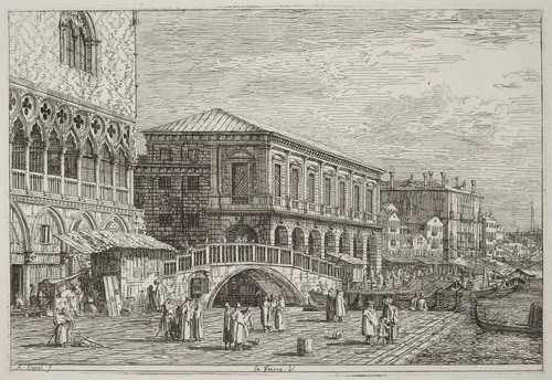Le Preson. V. [lower left] by Canaletto, print, 1735-1746