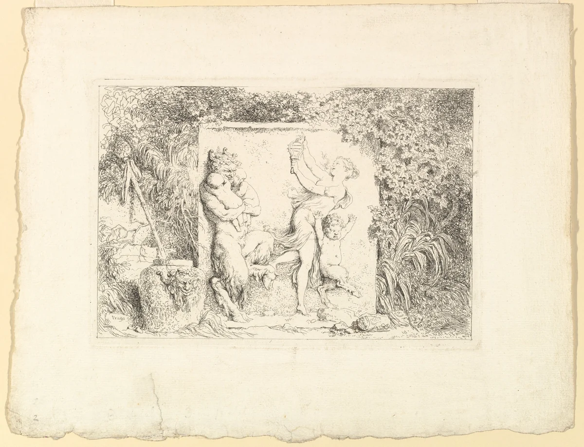 The Satyrs' Dance by Jean Honoré Fragonard, print, 1763
