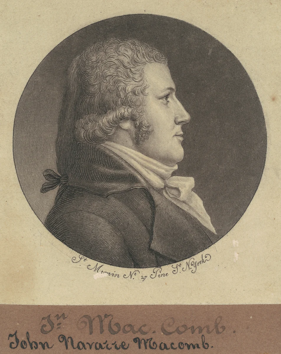 John Navarre Macomb by Charles B. J. Févret de Saint-Mémin, print, 1796-1797