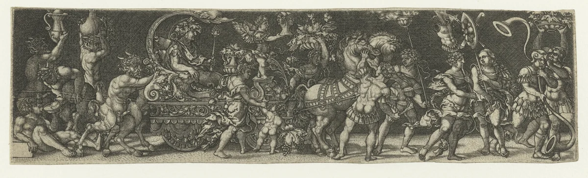 Triomf van Bacchus by Unknown, print, 1520-1562