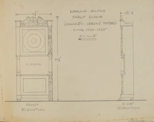 Shelf Clock by Lawrence Phillips, index of american design, 1936