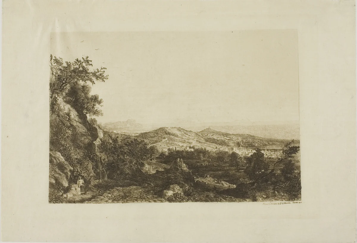 View of Ariccia by George Loring Brown, print, 1853