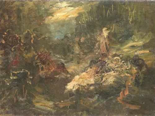 De woudprediker by Jan Zürcher, painting, 1880-1905