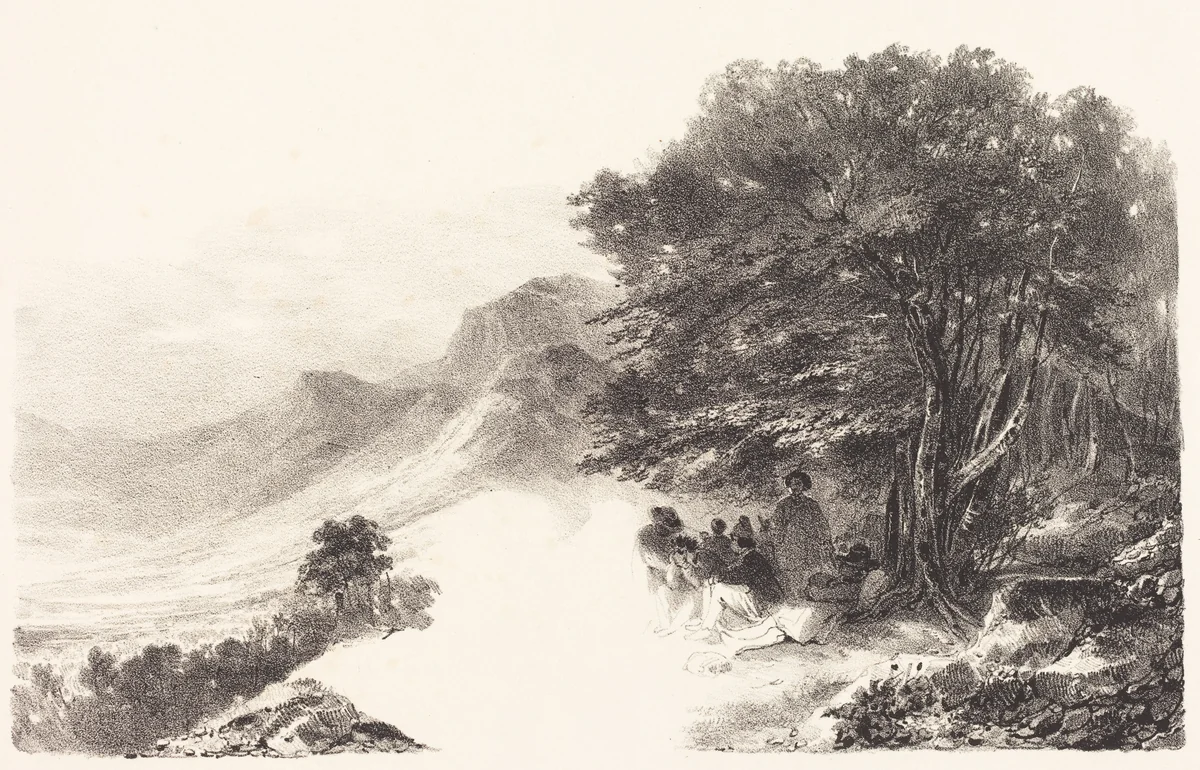Paysans se reposant dans la Campagne (Peasants Resting in the Countryside) by Nicolas Toussaint Charlet, print, 1831