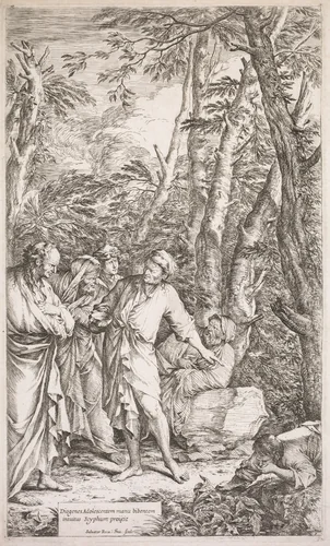 Diogenes and His Cup by Salvator Rosa, print, 1662