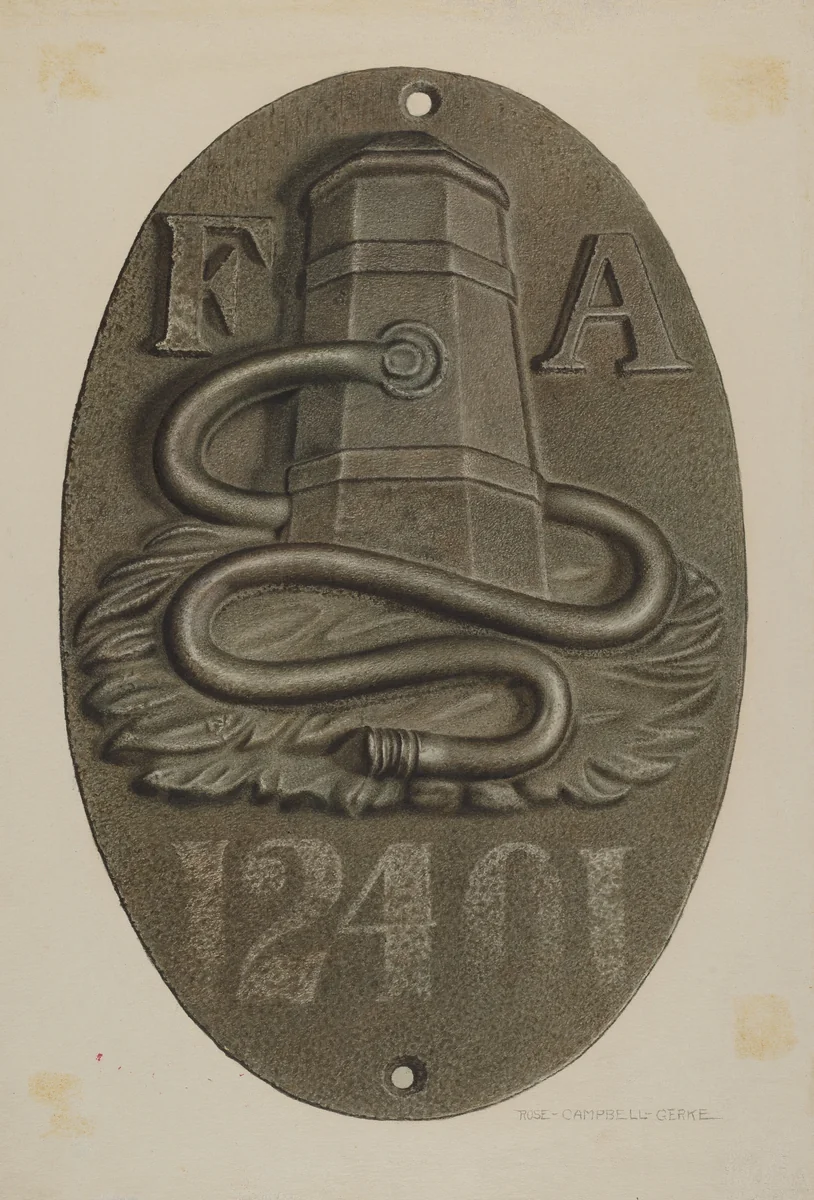 Firemark by Rose Campbell-Gerke, index of american design, 1940