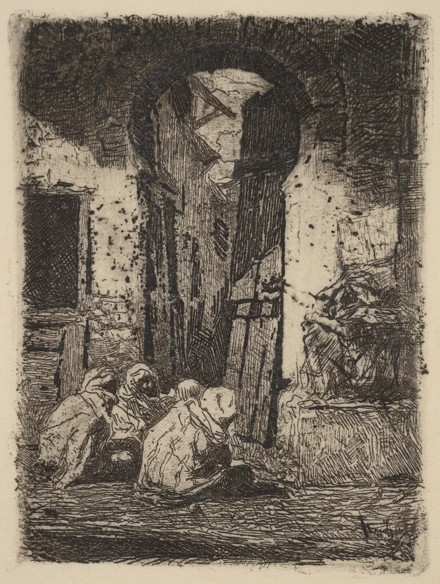 Tánger (Seated Arabs) by Mariano Fortuny Marsal, print, 1838-1874
