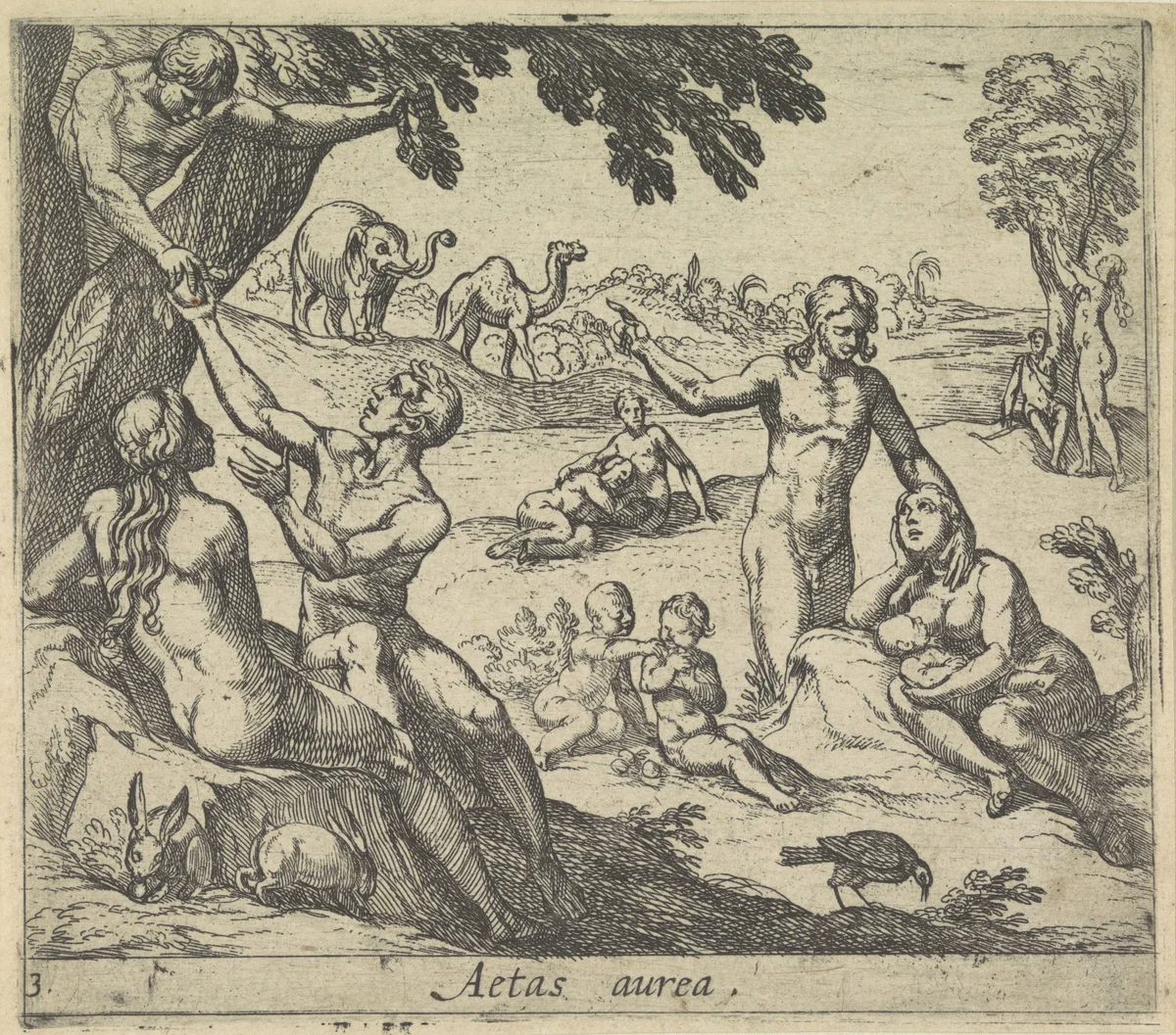 Het Gouden Tijdperk by Antonio Tempesta, print, 1606