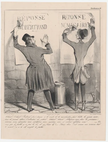 Plate 38: Hot stuff! Hot stuff!, from 'Caricaturana,' published in Les Robert Macaires by Honoré Daumier, print, 1838