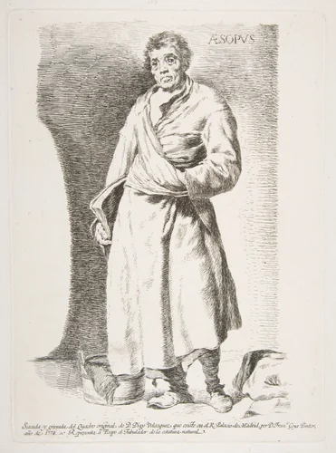 Aesop, after Velázquez by Goya, print, 1778