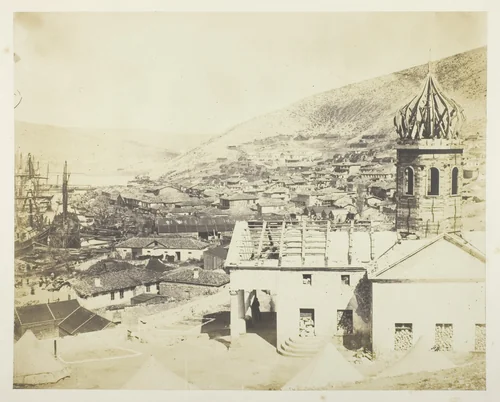 The Russian Church & Town of Balaklava by Roger Fenton, photograph, 1855