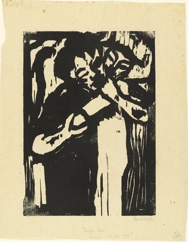 Young Couple (Junges Paar) by Emil Nolde, print, 1917