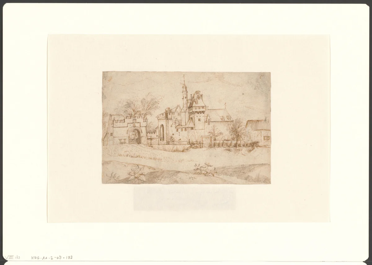 Gezicht op Huis Kostverloren aan de Amstel by Unknown, drawing, 1581-1631