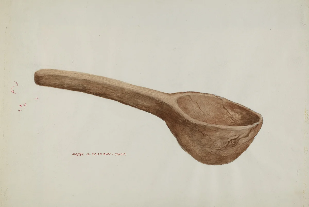 Wooden Ladle by Majel G. Claflin, index of american design, 1937
