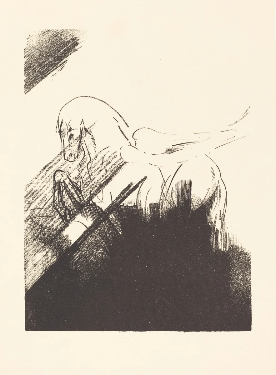 Cheval aile (Winged Horse) by Odilon Redon, print, 1894