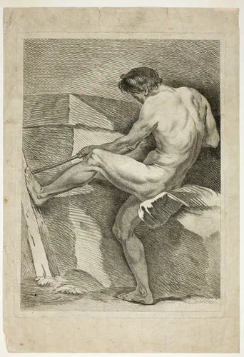 Figure, from Six Figures Académiques by Carle Vanloo, print, 1725-1765