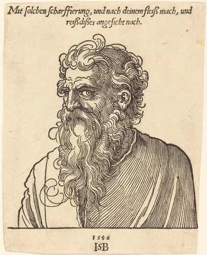Bust of an Old Bearded Man by Sebald Beham, print, 1546