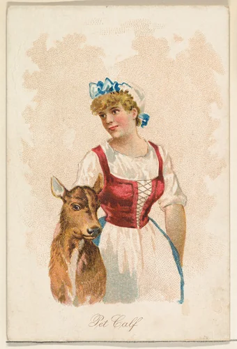 Pet Calf, from the Household Pets series (N194) issued by Wm. S. Kimball & Co. by William S. Kimball & Company, print, 1891