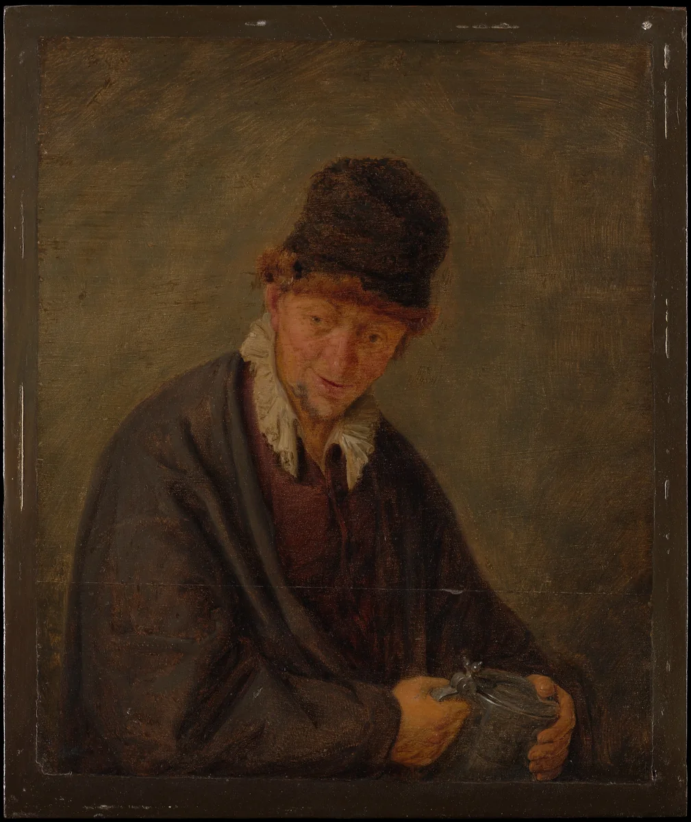 Man with a Tankard by Adriaen van Ostade, painting, 1650-1699
