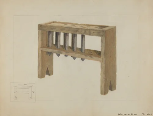 Candle Mold by Vincent P. Rosel, index of american design, 1936
