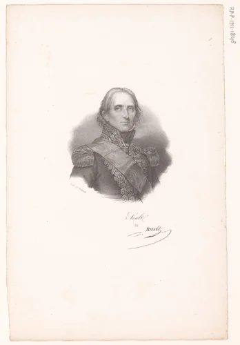 Portret van Nicolas Jean-de-Dieu Soult by anonymous, print, 1818-1842