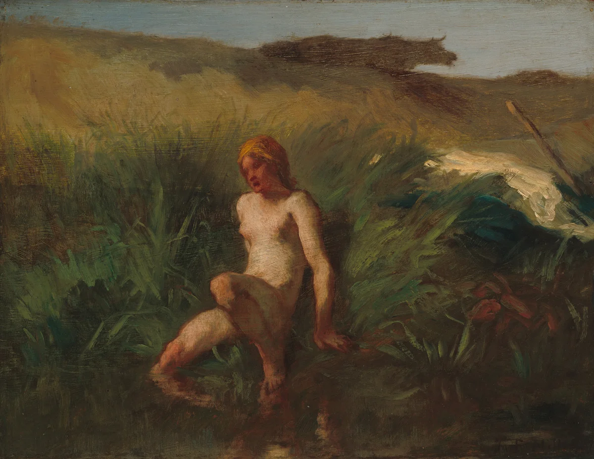 The Bather by Jean-François Millet, painting, 1846-1848