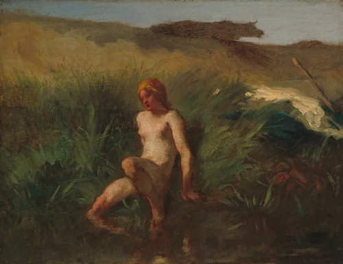 The Bather by Jean-François Millet, painting, 1846-1848