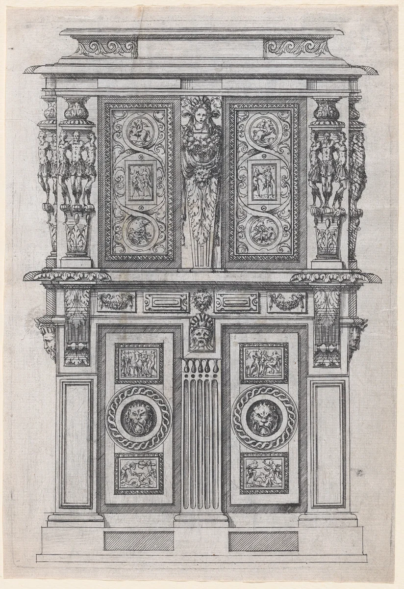 Furniture Design by Jacques Androuet du Cerceau, print, 1530-1585
