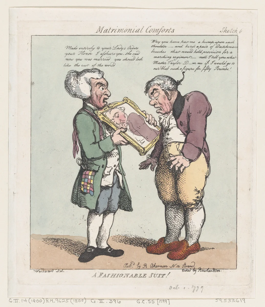 A Fashionable Suit by Thomas Rowlandson, print, 1799