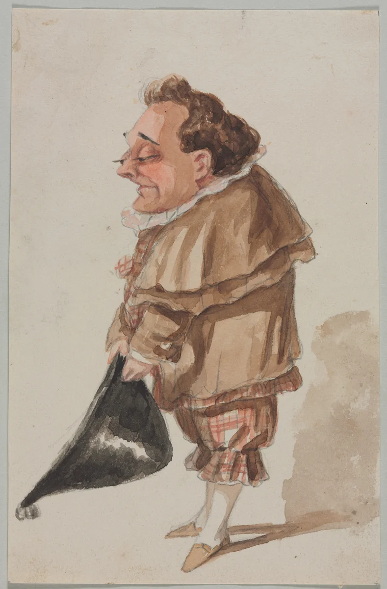 Man with a Large Hat by Paul Gavarni, drawing